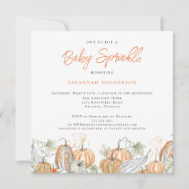 Herfst Baby shower Baby Sprinkle Pompoen Kaart