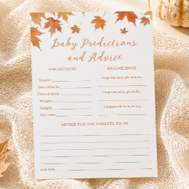 Herfst Baby Shower Baby Voorspellingen Spelkaart Kaart
