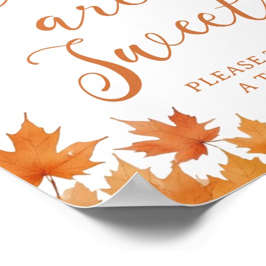 Herfst Baby shower Baby's zijn Sweet Favour Poster (Hoek)