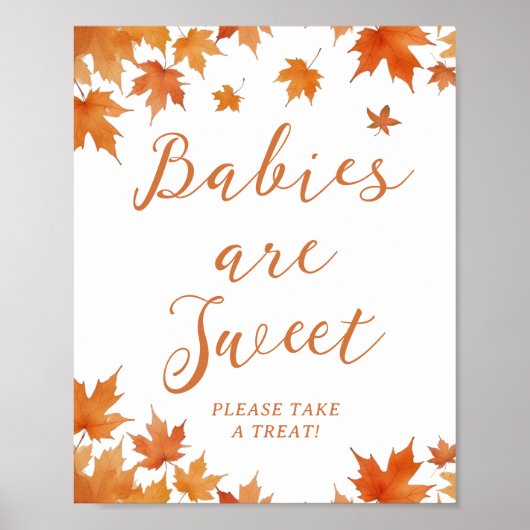 Herfst Baby shower Baby's zijn Sweet Favour Poster (Voorkant)