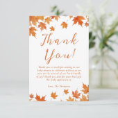 Herfst Baby shower Bedankkaart (Staand voorkant)