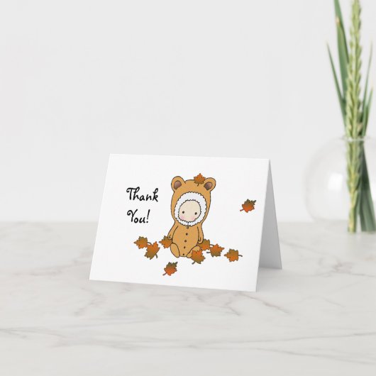 Herfst Baby Shower Bedankkaart (Voorkant)