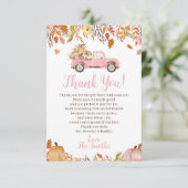 Herfst Baby shower Bedankt kaarten voor een meisje (Staand voorkant)