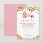 Herfst Baby shower Bedankt kaarten voor een meisje (Voorkant / Achterkant)