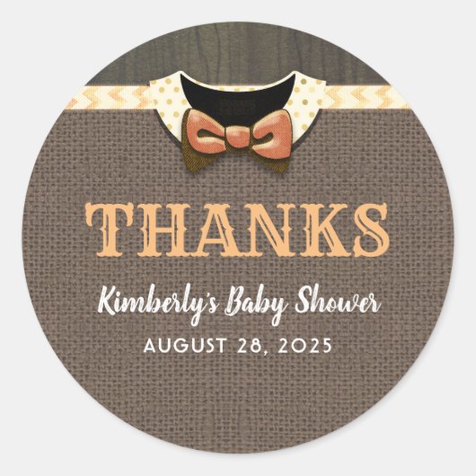 Herfst Baby shower Bedankt Ronde Sticker (Voorkant)