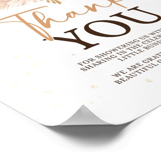 Herfst Baby shower Bedankt Teken Poster (Hoek)