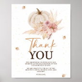 Herfst Baby shower Bedankt Teken Poster (Voorkant)