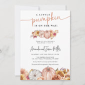 Herfst Baby shower Bloemen en Pompoenen Save The Date (Voorkant)