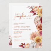 Herfst Baby shower Bloemen Kaart (Voorkant / Achterkant)