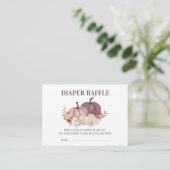 Herfst Baby shower, Bloemenpompoenen Luierloof Informatiekaartje (Staand voorkant)