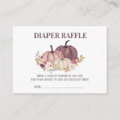 Herfst Baby shower, Bloemenpompoenen Luierloof Informatiekaartje (Voorkant)