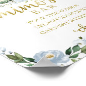 Herfst Baby shower Blue Gold Mimosa Bar Sign Poster (Hoek)