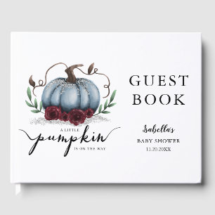 Herfst Baby shower Blue Little Pumpkin Gastenboek