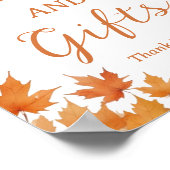 Herfst Baby shower Boeken en geschenken Poster (Hoek)