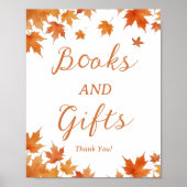 Herfst Baby shower Boeken en geschenken Poster (Voorkant)