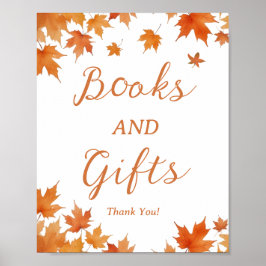 Herfst Baby shower Boeken en geschenken Poster