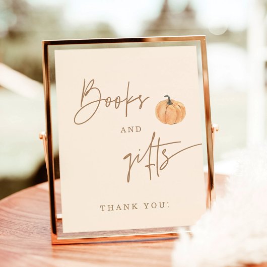 Herfst Baby shower Boeken en Geschenken Teken, Pom Poster