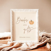 Herfst Baby shower Boeken en Geschenken Teken, Pom Poster