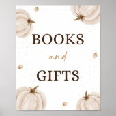 Herfst Baby shower boeken en geschenken teken Poster (Voorkant)