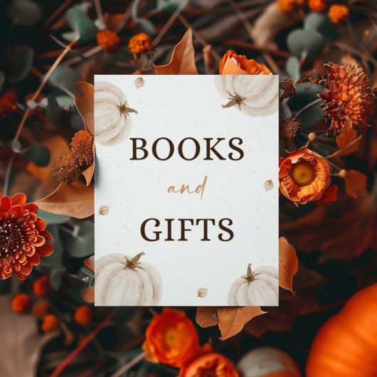 Herfst Baby shower boeken en geschenken teken Poster