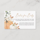 Herfst Baby shower boeken voor baby Behuizing Kaar Informatiekaartje (Voorkant)