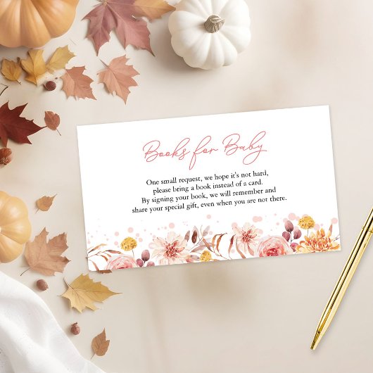 Herfst Baby shower boeken voor Baby behuizing Kaar Informatiekaartje