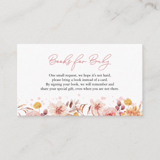 Herfst Baby shower boeken voor Baby behuizing Kaar Informatiekaartje (Voorkant)
