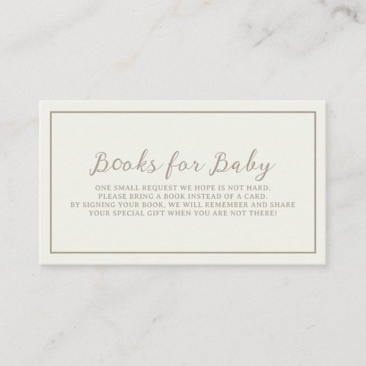 Herfst Baby shower Boeken voor Baby Enclosure Kaar Informatiekaartje (Voorkant)