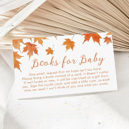Herfst Baby shower Boeken voor Baby Informatiekaartje