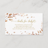 Herfst Baby shower Boeken voor Baby Informatiekaartje (Voorkant)
