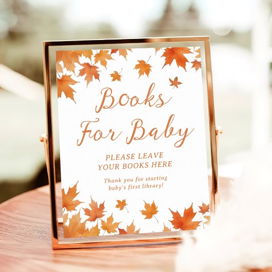 Herfst Baby shower Boeken voor Baby Poster