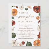 Herfst Baby shower | Boho A Little Pumpkin Kaart (Voorkant)