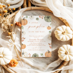 Herfst Baby Shower Boho Een Klein Pompoentje Kaart