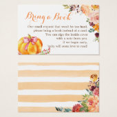 Herfst baby shower Book Request Pumpkin Floral Visitekaartje (Voorkant /achterkant)