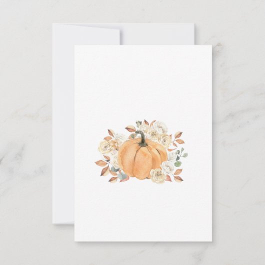 Herfst Baby shower Dank u Behuizing kaart (Achterkant)