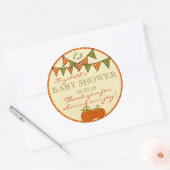 Herfst Baby shower dank u Ronde Sticker (Envelop)