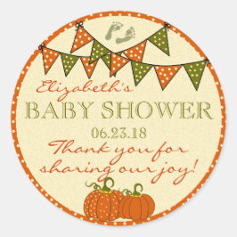 Herfst Baby shower dank u Ronde Sticker