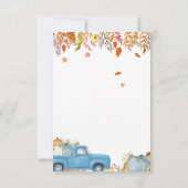 Herfst Baby shower Dank u wel kaarten voor een Boy (Achterkant)