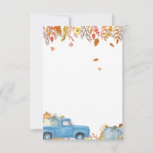 Herfst Baby shower Dank u wel kaarten voor een Boy (Achterkant)