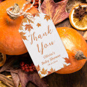 Herfst Baby Shower Dankjewel Cadeaulabel