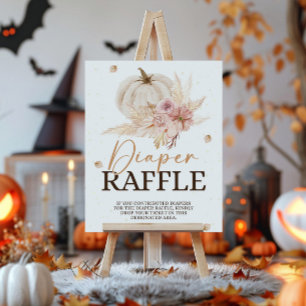 Herfst Baby shower Diaper Raffle Sign Poster