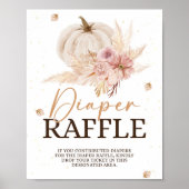Herfst Baby shower Diaper Raffle Sign Poster (Voorkant)