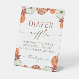 Herfst Baby shower Diaper Raffle Sign Reclamebord Met Voetstuk