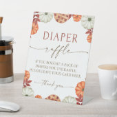 Herfst Baby shower Diaper Raffle Sign Reclamebord Met Voetstuk (Insitu)