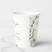 Herfst Baby shower een beetje pompoen blauw Papieren Bekers (Rechts)