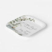 Herfst Baby shower een beetje pompoen blauw Papieren Bordje (Gebogen)