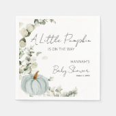 Herfst Baby shower een beetje pompoen blauw Servet (Voorkant)
