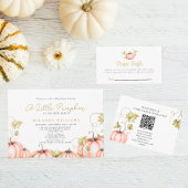 Herfst baby shower Een beetje pompoen Kaart