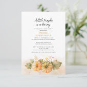 Herfst Baby shower een beetje pompoen onderweg Kaart (Staand voorkant)