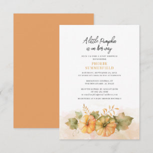 Herfst Baby shower een beetje pompoen onderweg Kaart